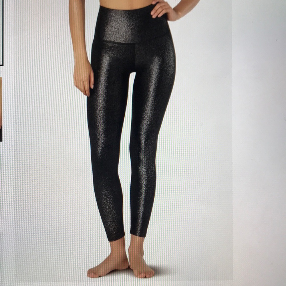 Twinkle High Waisted MIDI Legging-Black/Silver